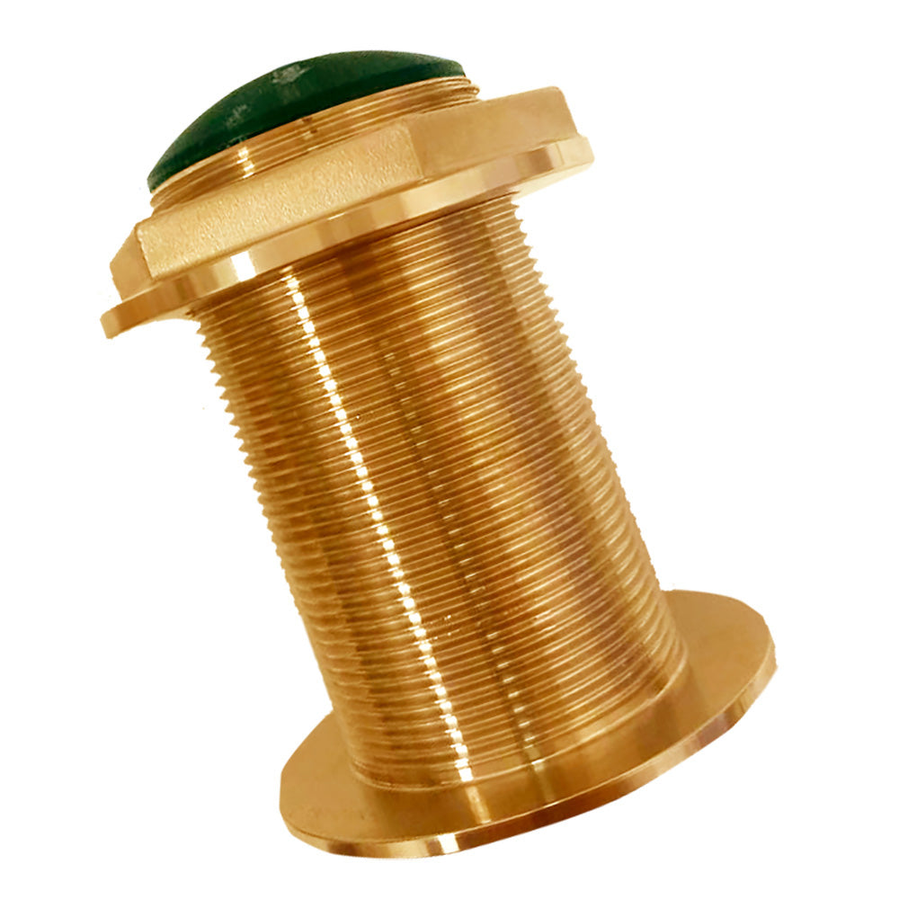 Echonautics Bronze LowProfile ThruHull MediumFrequency CHIRP Transducer 600W 12 Tilt 80130kHz BT70MA60012
