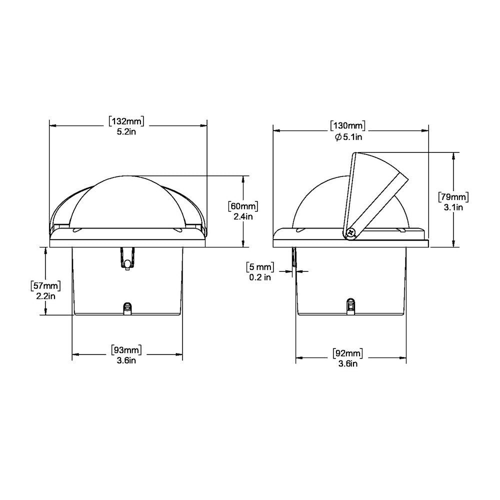 Ritchie HF742 Helmsman Compass Flush Mount Black HF742