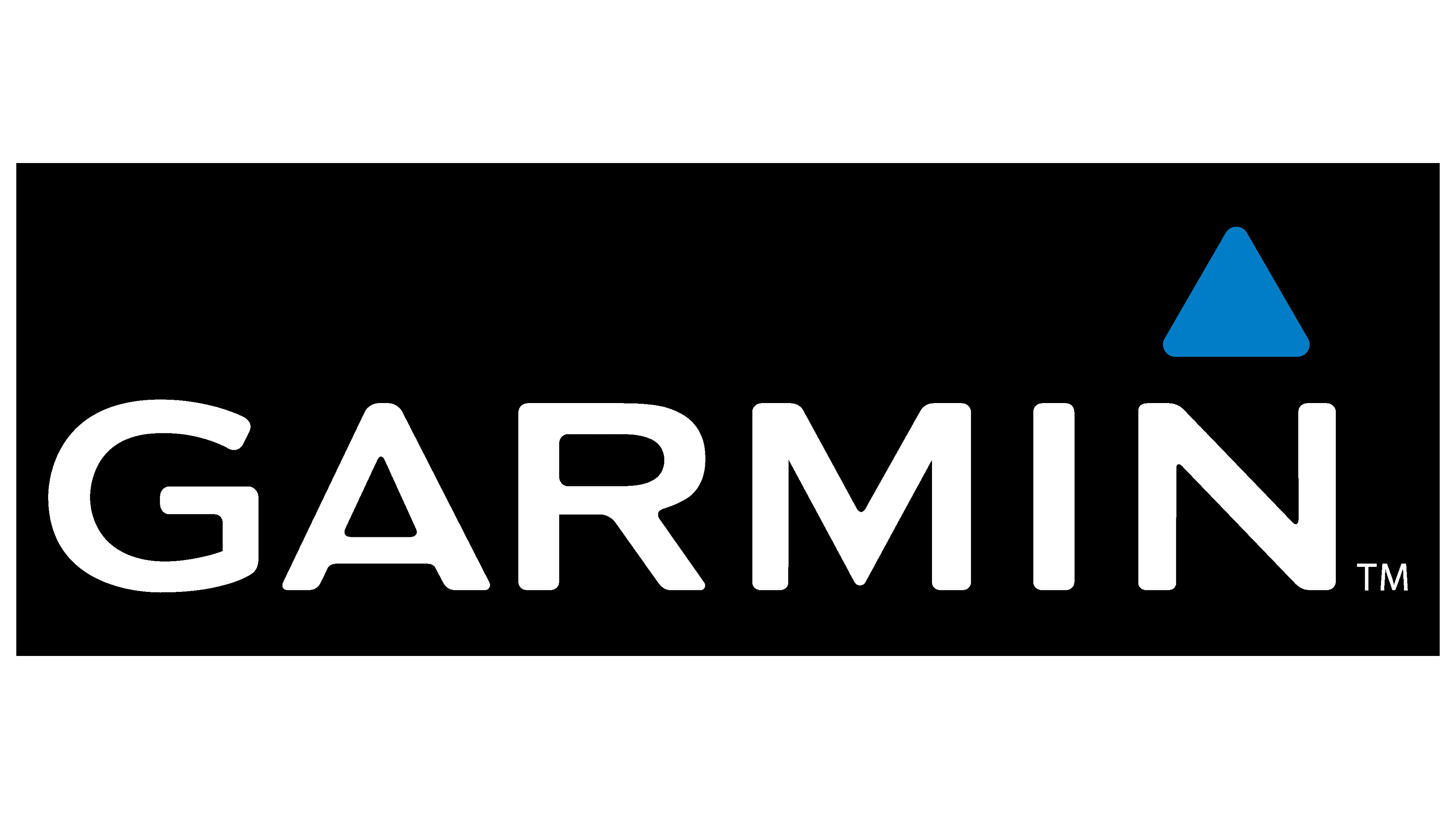 Garmin Logo with white text and a black background