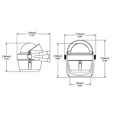 Ritchie B51W Explorer Compass  Bracket Mount  White B51W
